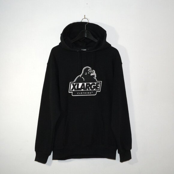 XLARGE Clothing Embroidered Gorilla Logo Pullover Hoodie Black Mens Large - Picture 1 of 10